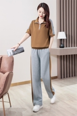 现货2024年夏装新款高端洋气大方休闲时尚简约套装，女装套装/套裙，天丽