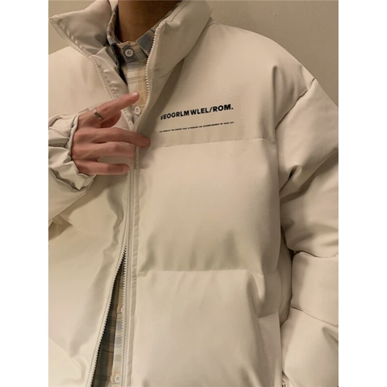 W590-P852025冬季高品质高街棉服立领皮质ins印花棉衣男加厚防寒,男装棉衣,星座911-1