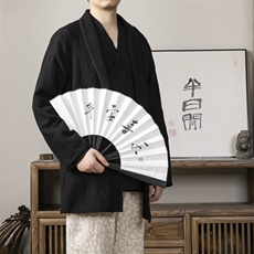 秋冬新款风男装棉麻提花禅意新中式男装风衣F005P90，男装风衣，钱塘802