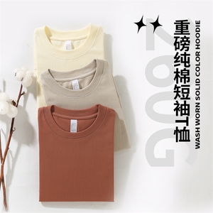 1303B-1-CH004 260g26支双纱落肩重磅精紧赛纯棉短袖图片