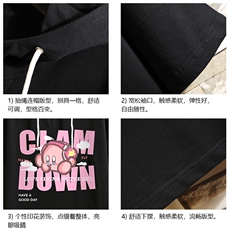 连帽短袖t恤男大码胖子带帽五分袖中袖砖墙挂拍LD54318-P45，男装T恤，电商A040A