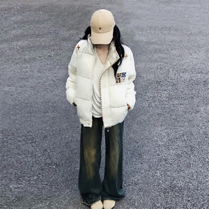 超好看民族风复古刺绣立领羽绒棉袄2025年巨好看超火情侣面包服潮图片