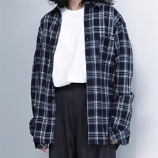 日系复古cityboy格子衬衫男长袖春秋款宽松情侣休闲外套LC655-p40，男装衬衫，星座1008