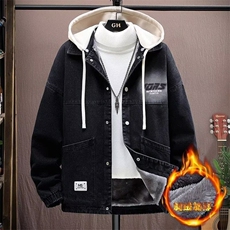 1506-1/M9321/P70牛仔外套男冬季加绒加厚潮牌宽松休闲夹克棉服，男装工装外套，星座1506-1