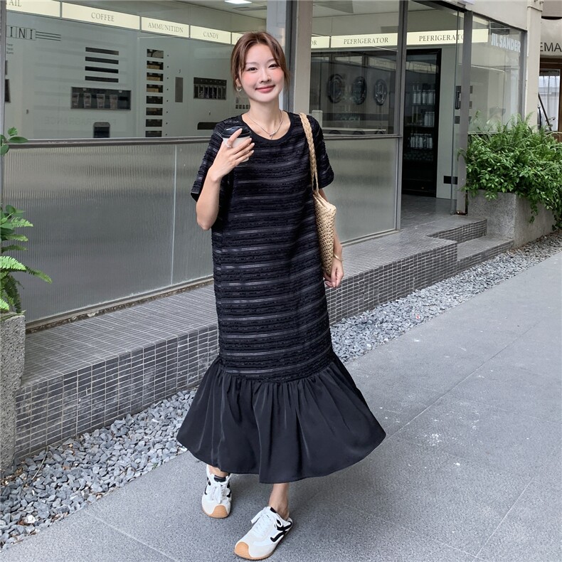 新款现货主推长款鱼尾连衣裙2572-P135-K188,女装连衣裙,2C129
