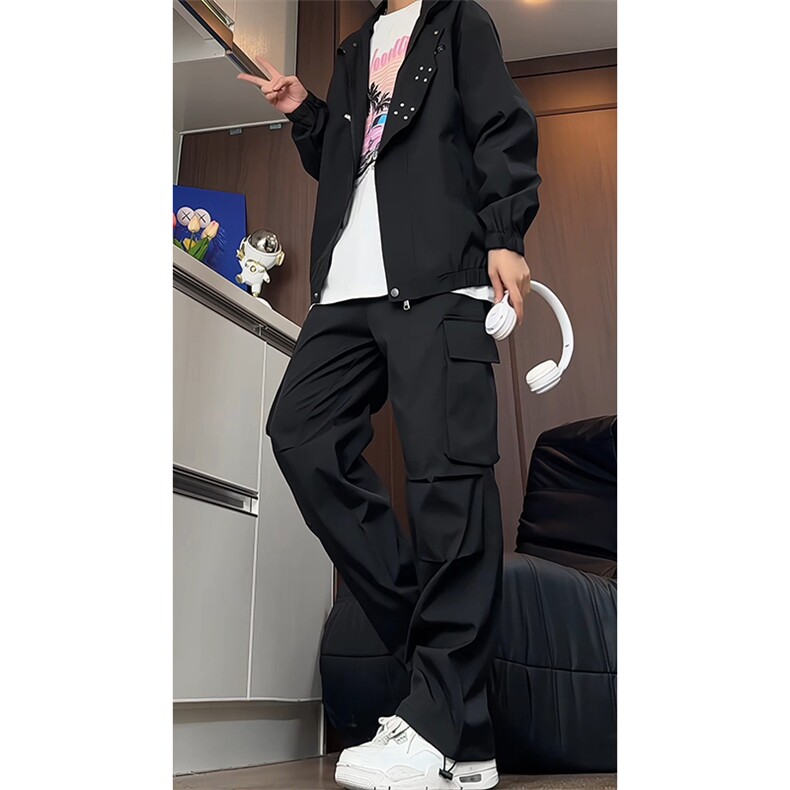 TZ102170/100户外冲锋衣冲锋裤套装男飞机扣夹克外套休闲裤两件套,男装夹克,电商基地A050