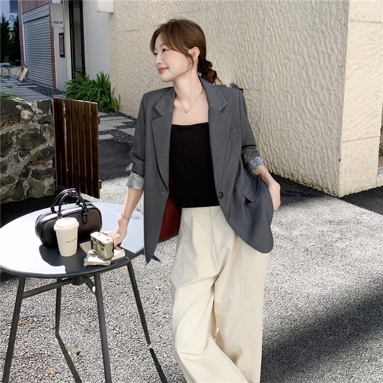 秋季西装外套宽松休闲女,女装西装,秋水欣儿