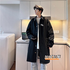 FY5012J-P98限价138M-5XL加绒羊羔绒中性风衣长款大码宽松过膝，男装风衣，星座116