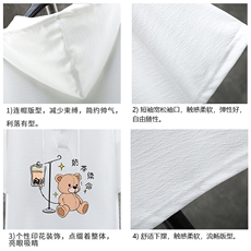 LD54194-P45连帽短袖t恤男大码胖子带帽五分袖中袖展架，男装T恤，电商A040A