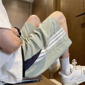抖音品质夏季新款冰丝条纹宽松休闲五分裤B315-K24186-特p25控48图片