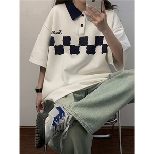 高点击 翻领宽松纯棉polo衫短袖男T恤X416b-1-DT316-P40 限58图片