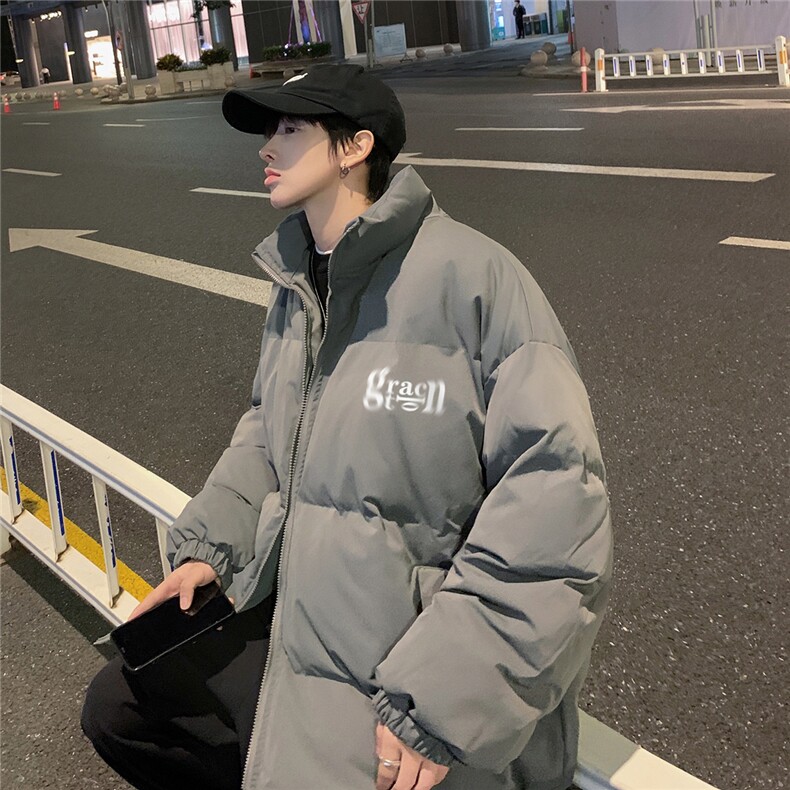港风夜景冬款字母印花宽松休闲立领棉服A247-MY2091特批65控98,男装棉衣,电商A247