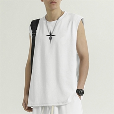 背心男夏季潮牌冰丝健身运动坎肩衣服短袖t恤TT386-特批-34，男装背心/马甲，星座718
