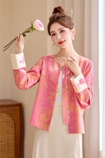 同款钉珠刺绣新中式外套女2026春季新款气质漂亮提花风上衣，女装短外套，美沁