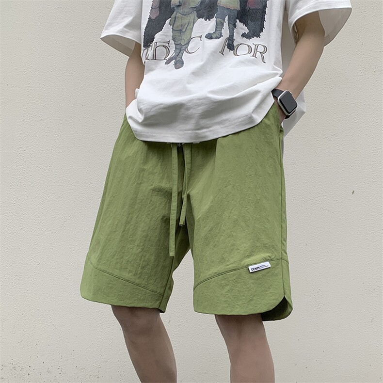 港风纳米皱运动冰丝休闲裤高街五分裤宽松直通短裤DK205P35,男装休闲裤,星座1204-3