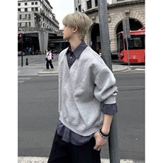 小众设计感假两件拼接厚T恤春季宽松休闲时尚上衣W8291，男装T恤，星座1116A（原606A-3）
