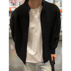 重磅秋冬北极绒双拉链毛衣开衫美式复古休闲慵懒风宽松针织衫外套，男装针织衫/毛衣，电商A486-1