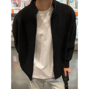 重磅秋冬北极绒双拉链毛衣开衫美式复古休闲慵懒风宽松针织衫外套图片