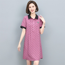 LILYMOST减龄波点连衣裙2023夏季新款气质宽松显瘦娃娃领中长款，女装连衣裙，涵誉