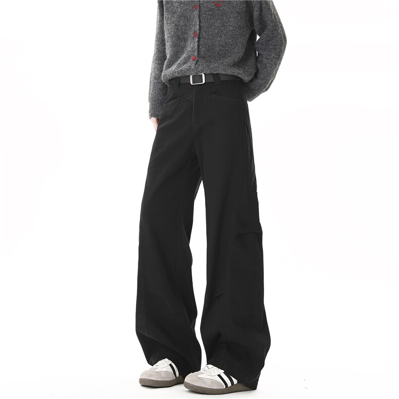 XZ612-K536-P65美式复古微喇弯刀工装裤男女宽松百搭休闲裤子,男装休闲裤,星座612