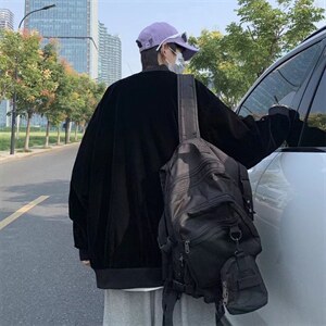 港风男夹克青少年立领长袖双层夹克J12P55图片