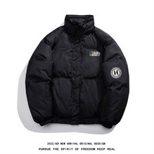 白底白鸭绒冬季ins潮字母加厚保暖立领羽绒服外套YR231P195控258，男装羽绒服，电商A247-1