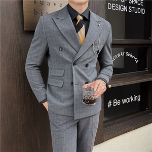 品质西服套装男三件套韩版修身商务休闲西装婚礼西装KTZ920-P355图片