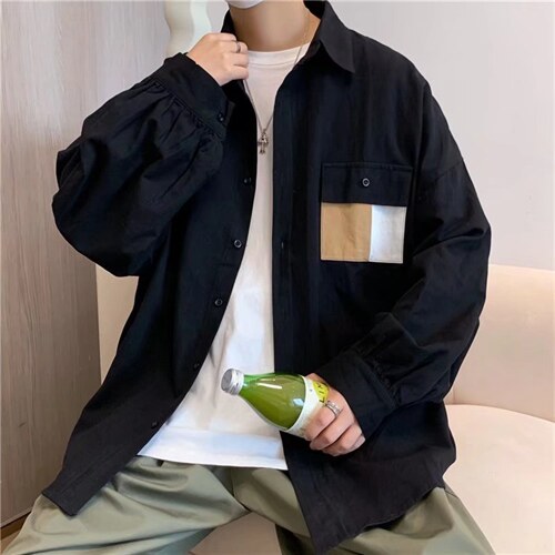 长袖衬衫春款男港风潮流C725P32,男装衬衫,星座1116-2