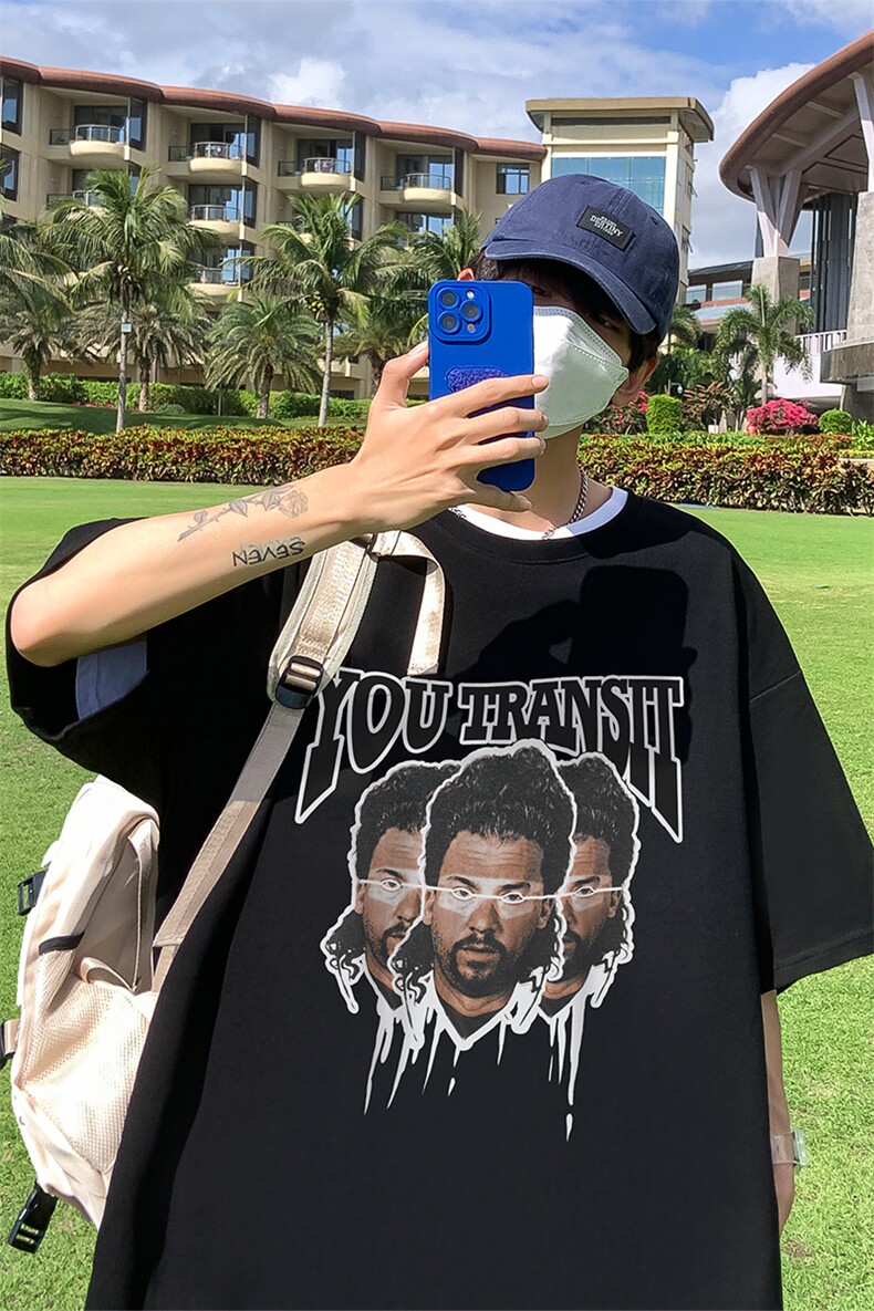 B239-D313-P28夏季短袖t恤男人物图案印花体恤上衣,男装T恤,星座514-2(原B239)