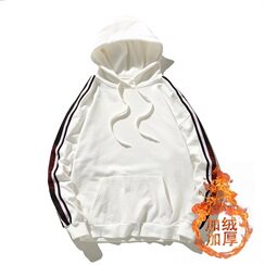 冬季加绒加厚白底日系港风国潮外贸chic风格连帽卫衣潮WY2220-P55，男装卫衣，电商A021A