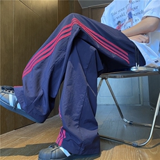 INS秋季新款美式运动三条杠冰丝宽松休闲裤B315-K24240-特p30控58，男装休闲裤，电商B315