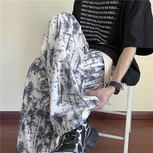 抖音品质夏季新款潮流扎染宽松休闲冰丝裤B315-K25633-特p30控58图片