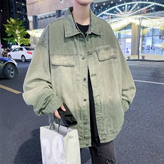 A859-P642024秋季牛仔外套男士美式复古水洗宽松休闲翻领夹克，男装夹克，星座512-6