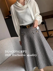 现货：时尚黑白编织粗昵大伞裙，其它，金川古韵