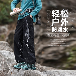 春季新款男女同款直筒弯刀休闲裤DSA157B-K2607-TP48图片