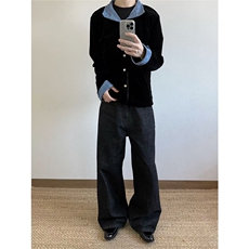 自家图~老钱风Cleanfit小众设计绒面夹克外套W1396/P65，男装夹克，电商B350