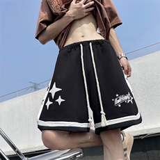 青少年夏季潮撞色星星印花休闲短裤HD40P30，男装牛仔裤，星座1116-2