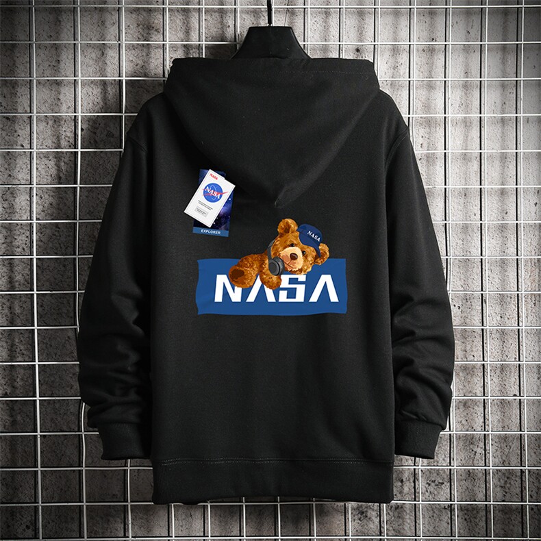 KS21247-P38NASA连帽开衫卫衣男运动外套大码班服网格,男装卫衣,电商A040A