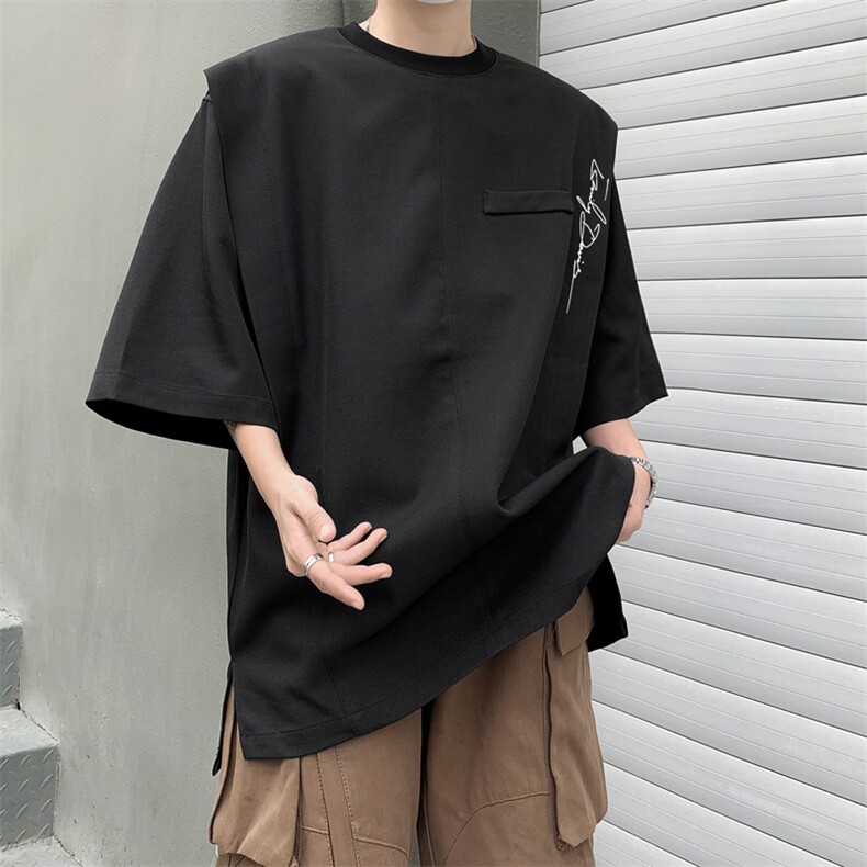 男装抗皱印花短袖t恤潮牌假两件上衣男生体恤XZ514-2-202449-P58,男装T恤,星座514-2(原B239)