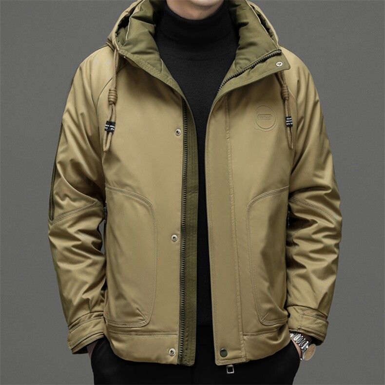 DF8202钱塘2020-2冬季厚款时尚休闲连帽简约中年男士羽绒服P305,男装羽绒服,钱塘207-2