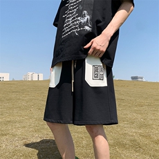 抖音品质50棉刺绣撞色短裤五分裤休闲运动裤313A-1-NK120-P45控58，男装休闲裤，星座808A-1
