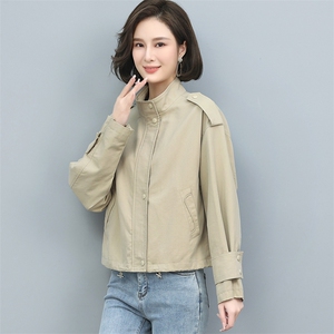 风衣女秋装新款外套洋气大码纯色外套图片