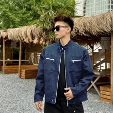 26春装高品质老钱风立领夹克外套男女美式潮牌拉链工装风宽松上衣，男装夹克，电商A486