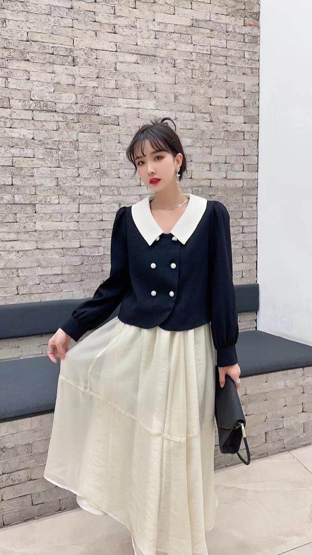 两件套连衣裙，女装连衣裙，春语雨桐