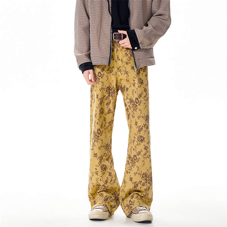 B221美式ins高街宽松直筒印花牛仔裤LK25458-特P45控78，男装牛仔裤，电商B221