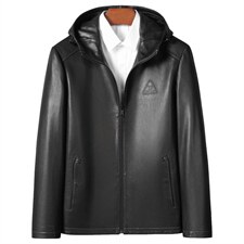 Z2181男式2021秋季新款连帽头层山羊皮鹿纹真皮皮衣男P850，男装皮衣，电商B360