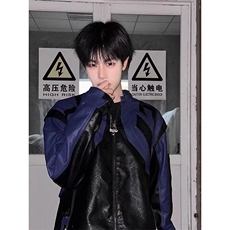 欧美hiphop短款拼接赛车外套男潮牌高街小众机车服夹克JK910，男装夹克，星座1116A（原606A-3）
