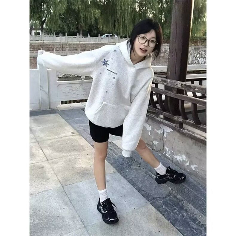 日系时尚流行连帽卫衣套头女原宿气质潮流慵懒简约文艺新款WY3293,男装卫衣,星座516A