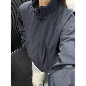 美式复古加厚立领飞行员夹克男秋冬季潮牌青少年宽松廓形棉服外套图片