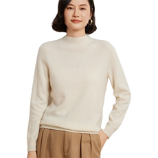 优雅女士半高领衫红色显瘦保暖针织衫时尚百搭毛衣，女装羊绒衫，臻维羊绒